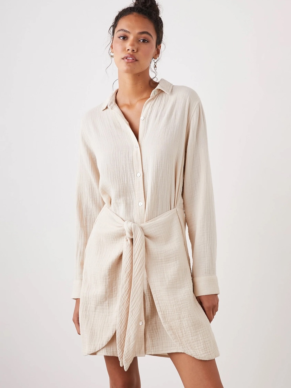 Rails The Nadia Dress in Flax Gauzy 100% Organic Cotton Shirt Mini Size Medium